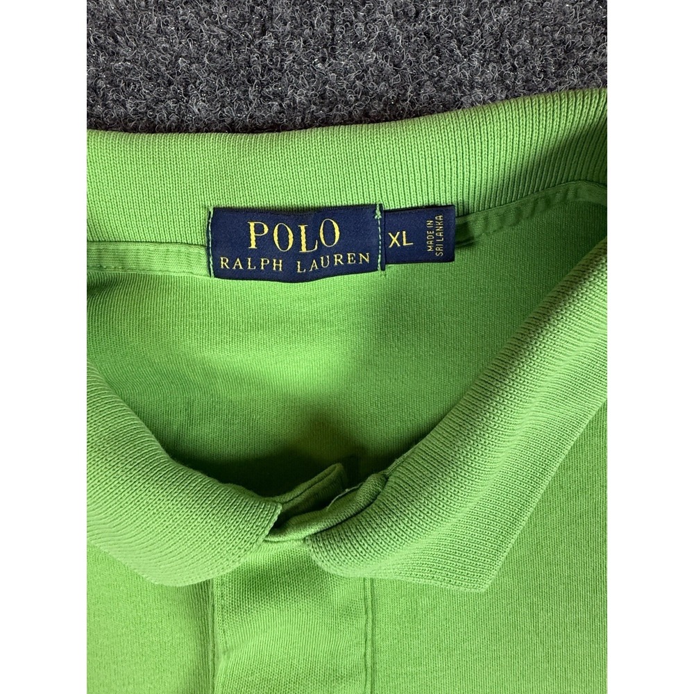 Polo Ralph Lauren Men's‎ Green Polo Shirt XL Pink Pony Logo Cotton Short Sleeve